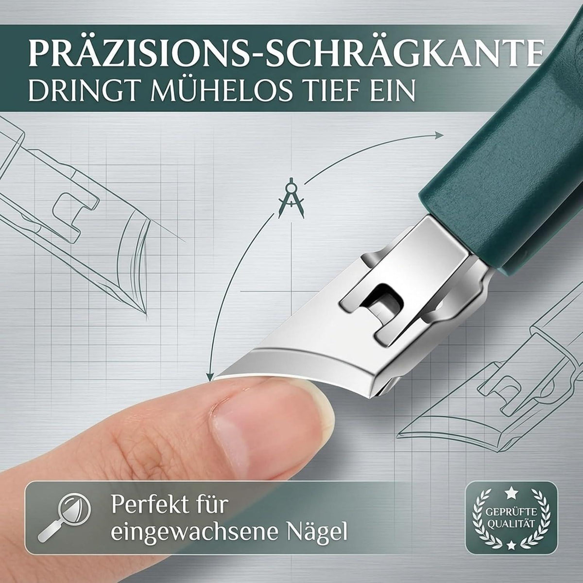 Nagelknipser Fußnägel mit Auffangbehälter & Feilen