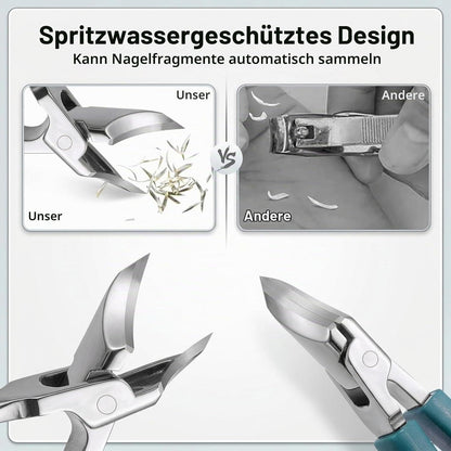 Nagelknipser Fußnägel mit Auffangbehälter & Feilen