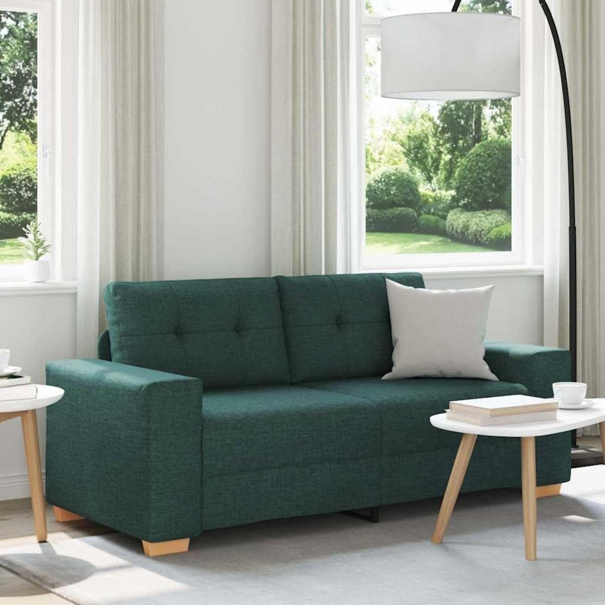 Modernes Sofa Dunkelgrün 140 cm – Stoff Sessel Wohnzimmer
