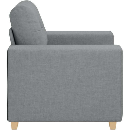 Modernes Sofa Stoff Hellgrau – Wohnzimmer Sessel 60cm