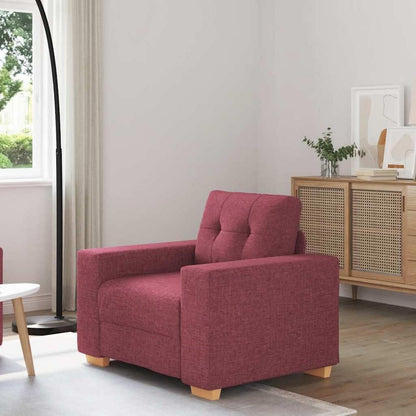 Modernes Sofa Weinrot – Stoff Sessel für Wohnzimmer 60cm