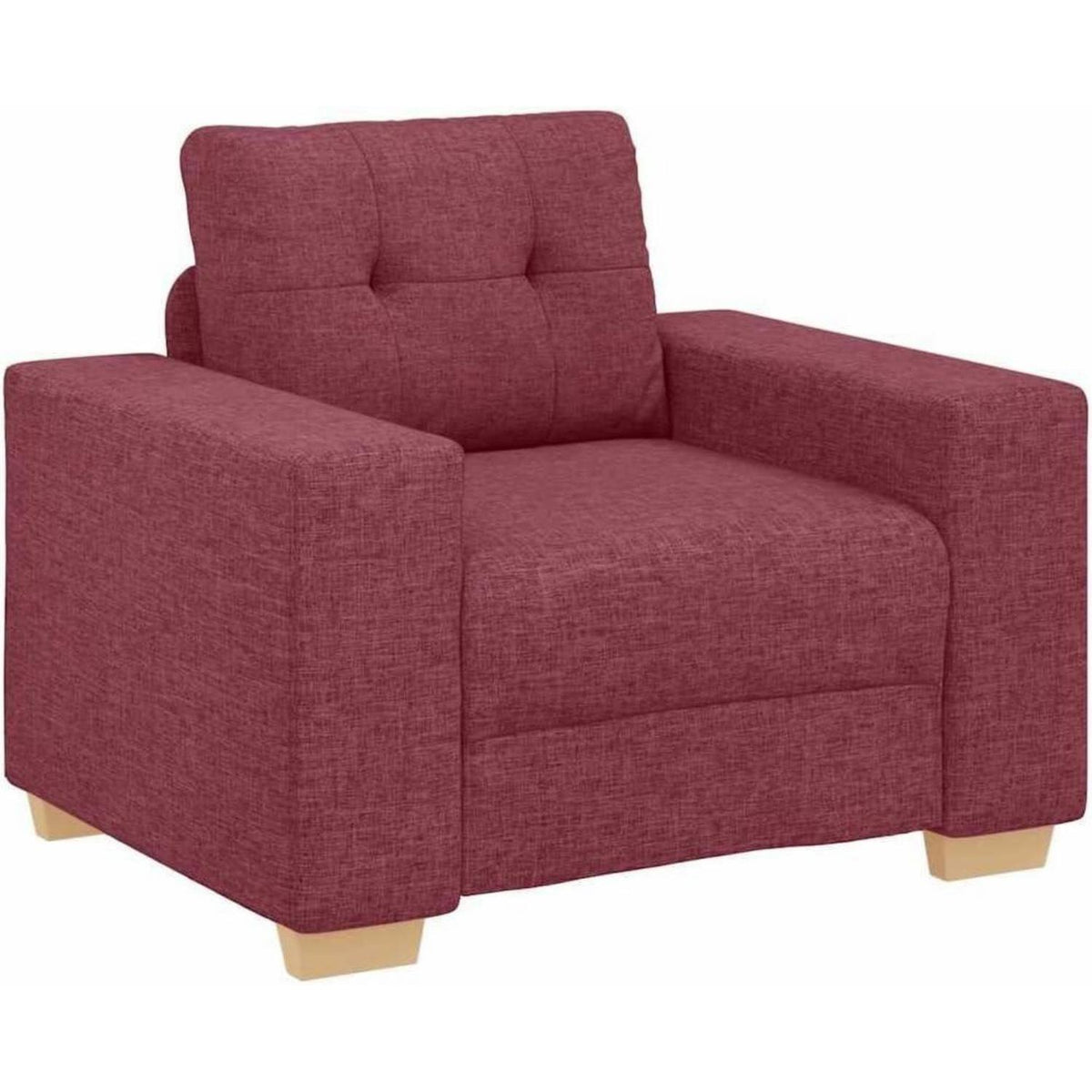 Modernes Sofa Weinrot – Stoff Sessel für Wohnzimmer 60cm
