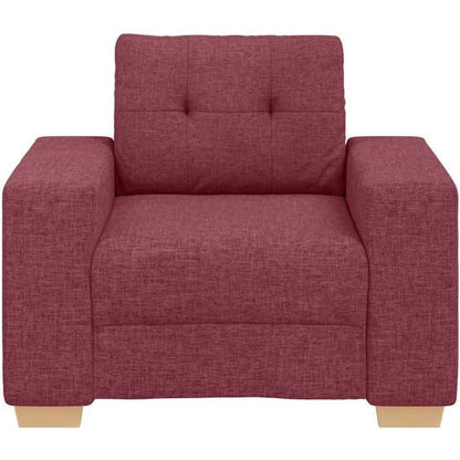 Modernes Sofa Weinrot – Stoff Sessel für Wohnzimmer 60cm