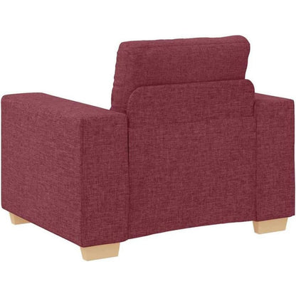 Modernes Sofa Weinrot – Stoff Sessel für Wohnzimmer 60cm