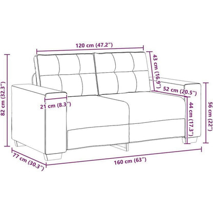 Modernes Sofa Dunkelgrau – Stoffsofa für Wohnzimmer 120cm