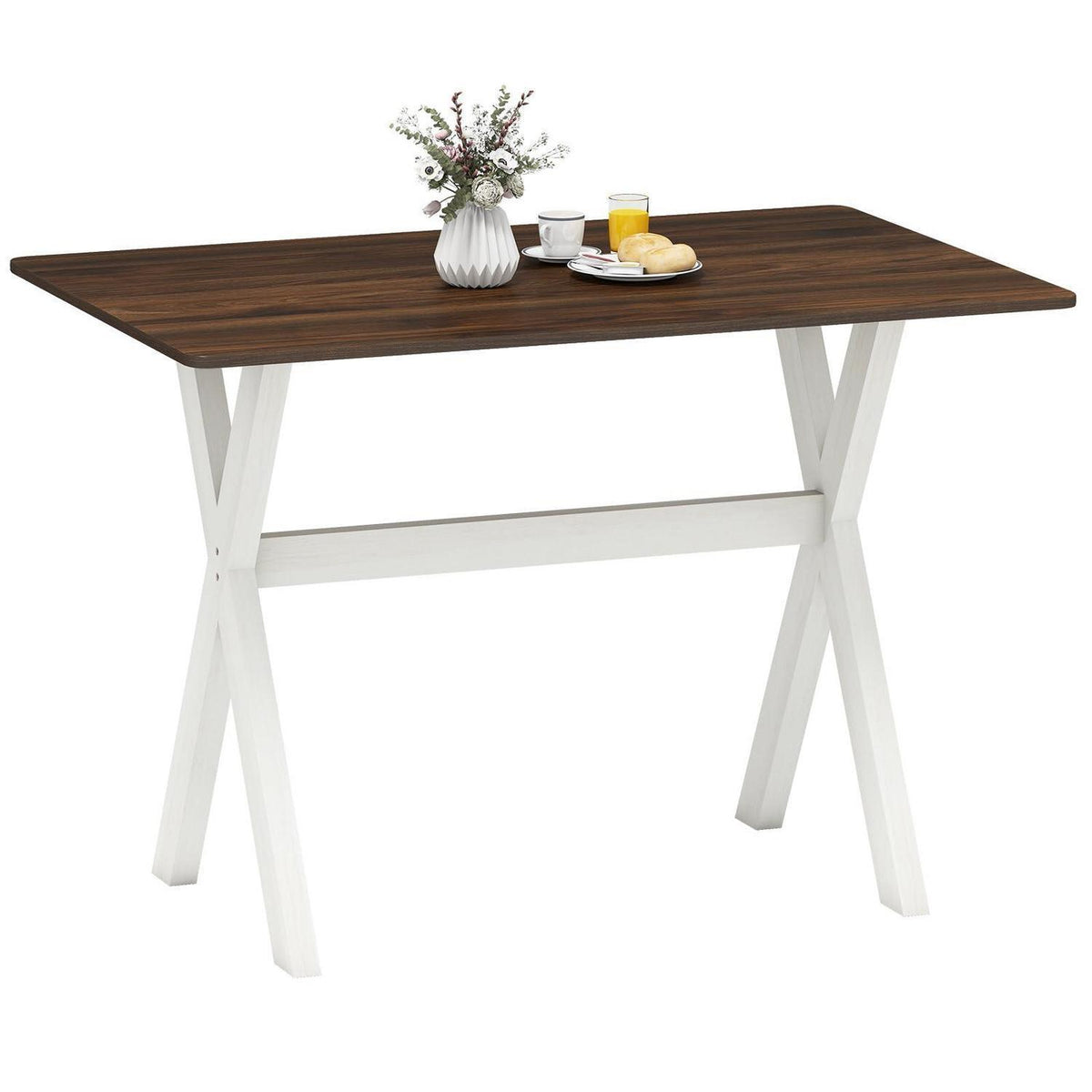 Rechteckiger Esstisch Holz mit X-Beinen – Modern & Stabil