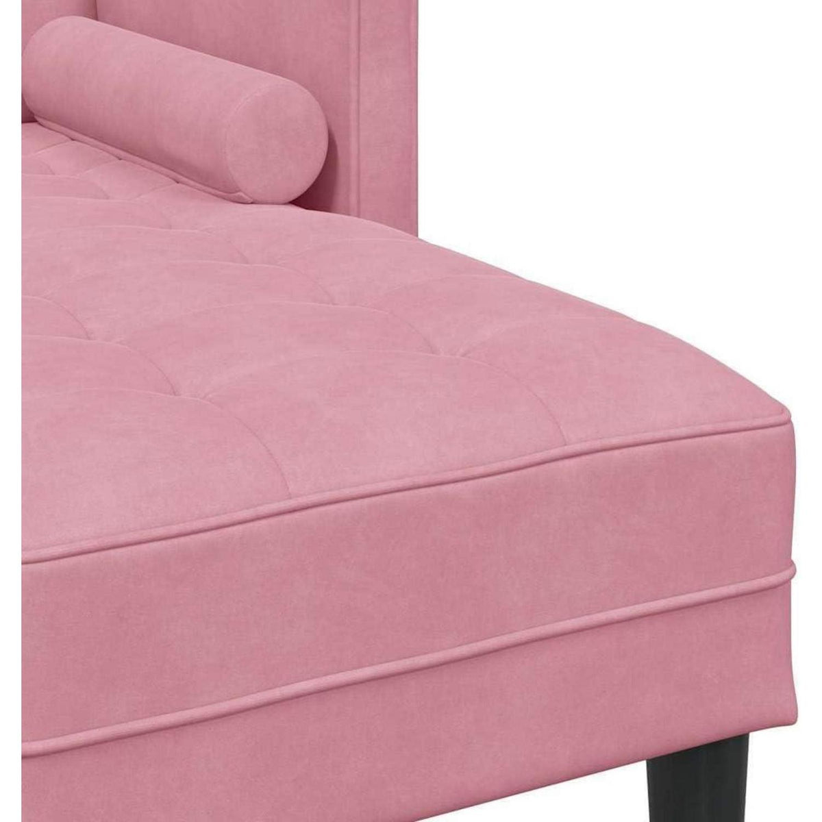 Ecksofa Staubrosa Samt 173x131x67cm - Modernes Wohnzimmer Sofa