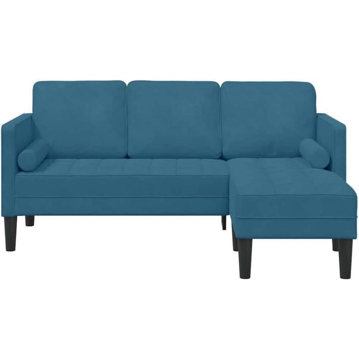Blaues Ecksofa Samt 173x131x67cm – Modernes Wohnzimmer Sofa
