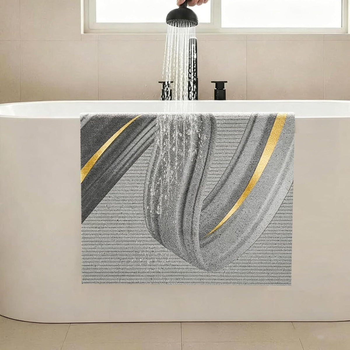 Rutschfester Duschteppich Luffa 130x150 cm mit Ablaufloch