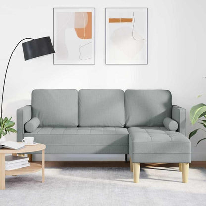 Hellgraues Ecksofa Stoffsofa 173x131x67 cm Modernes Wohnzimmer Sofa