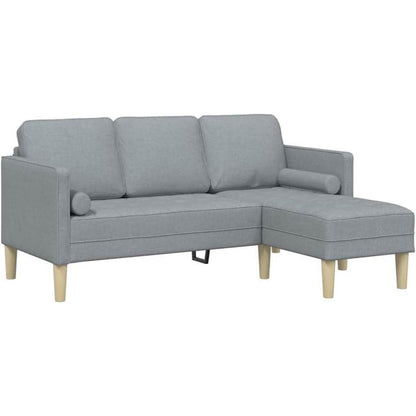 Hellgraues Ecksofa Stoffsofa 173x131x67 cm Modernes Wohnzimmer Sofa