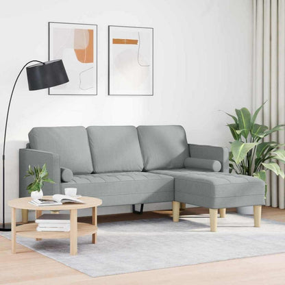 Hellgraues Ecksofa Stoffsofa 173x131x67 cm Modernes Wohnzimmer Sofa