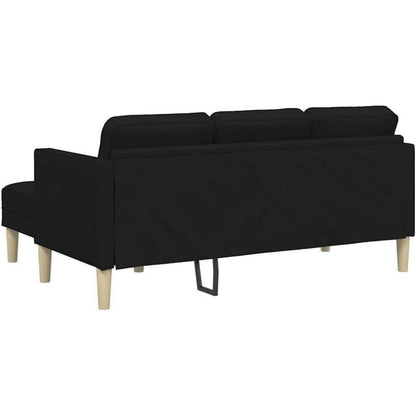 Ecksofa Schwarz Stoff 173x131x67cm – Modernes Wohnzimmer Sofa