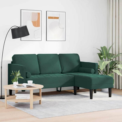 Dunkelgrünes Ecksofa Samt 173x131x67cm – Modernes Sofa Set