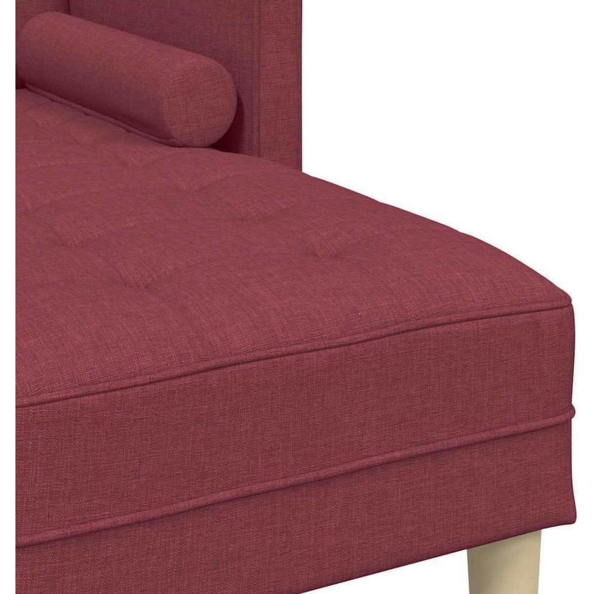 Weinrotes Ecksofa Stoff 173x131x67cm – Modernes Wohnzimmer Sofa