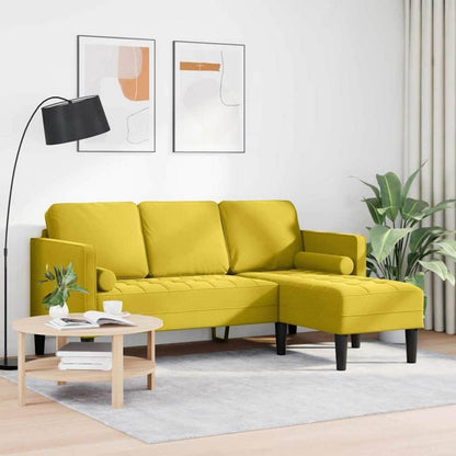 Gelbes Ecksofa Samt 173x131x67cm – Modernes Design