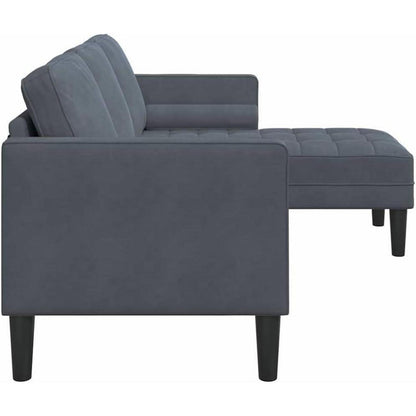 Ecksofa dunkelgrau, Samt, 173x131x67cm, wasserdicht