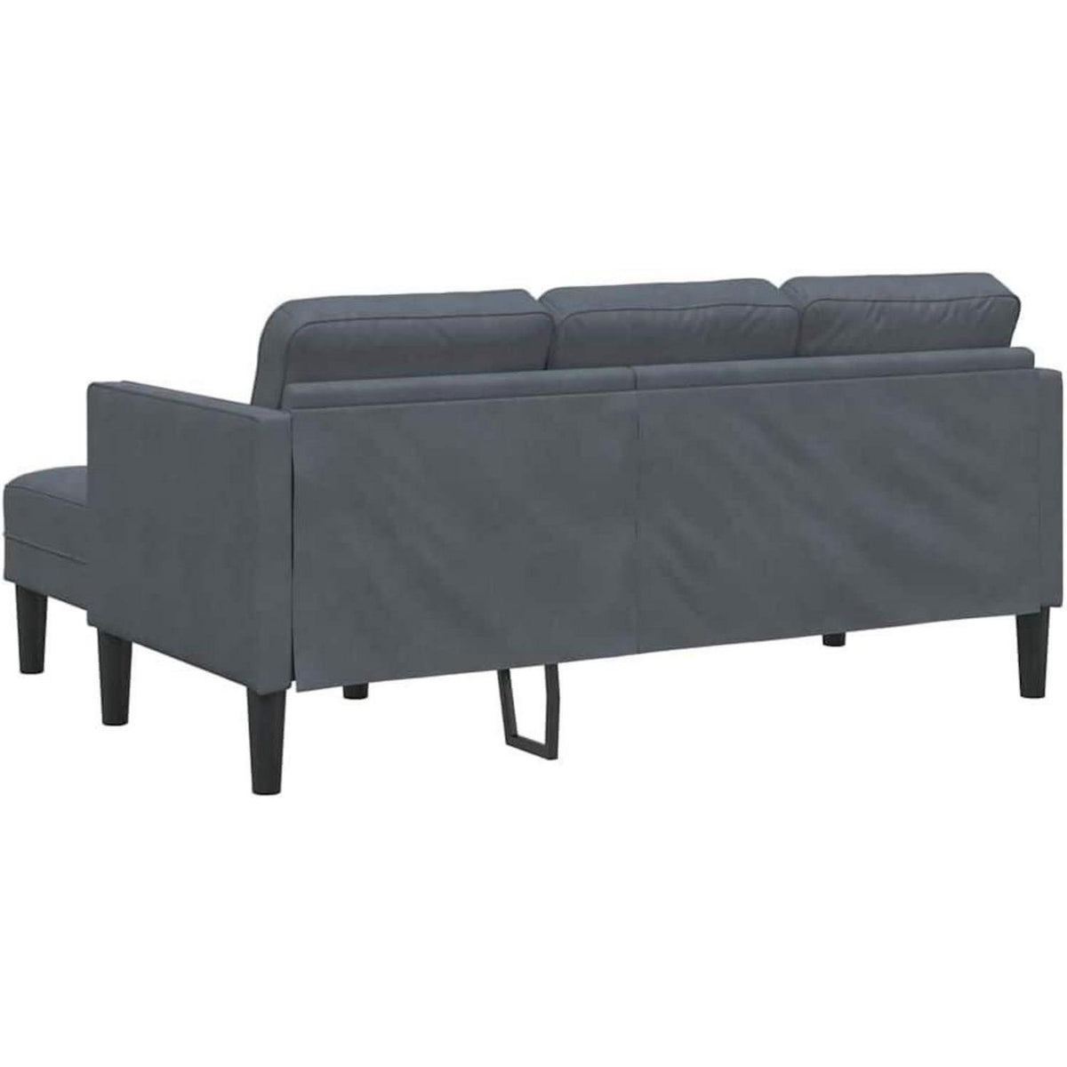 Ecksofa dunkelgrau, Samt, 173x131x67cm, wasserdicht