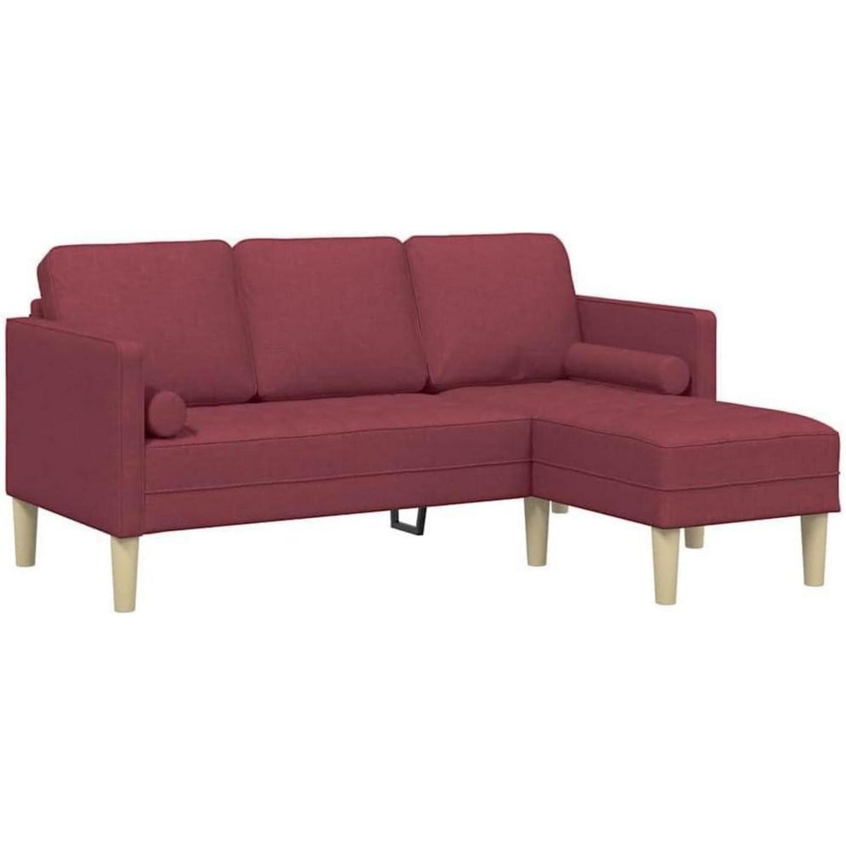 L-förmiges Ecksofa Weinrot, Stoffsofa 173x131x67cm