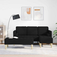 L-förmiges Ecksofa Schwarz Stoff 173x131x67 cm