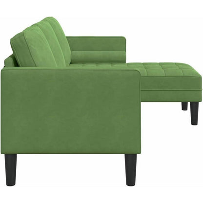 Ecksofa L-Form Hellgrün Samt 173x131x67 cm Wasserdicht