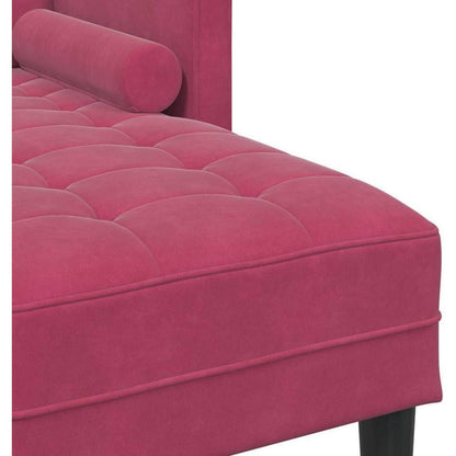 Weinrotes Ecksofa Samt 173x131x67cm – Modernes Wohnzimmer Sofa