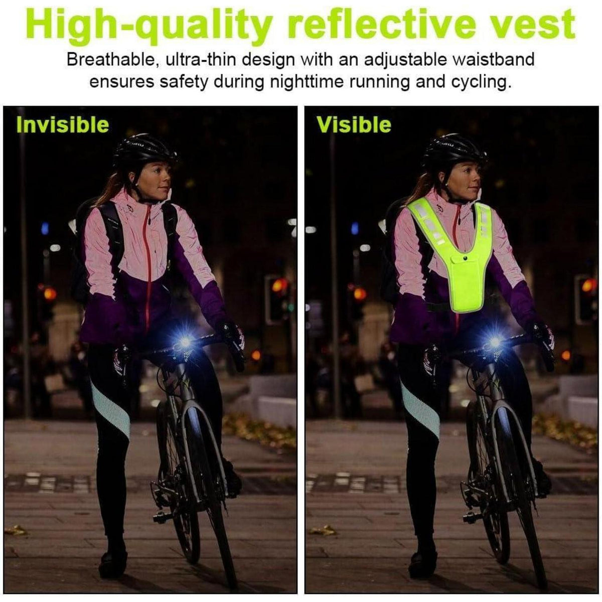 Reflektierende Sicherheitsweste Set für Laufen & Radfahren