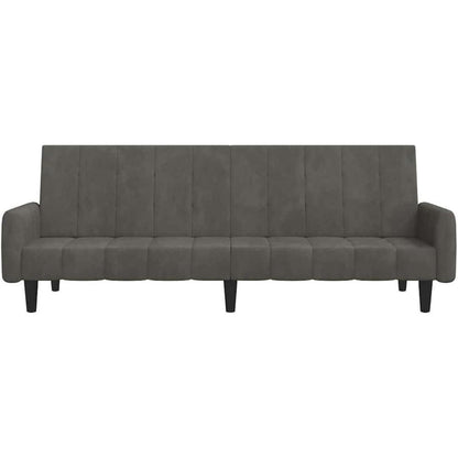 Schlafsessel Dunkelgrau Samt – 2-Sitzer Klappsofa mit Bettfunktion
