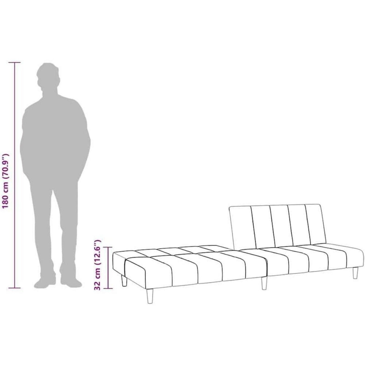 Schlafsofa 2-Sitzer Samt Dunkelgrau – Multifunktional & Komfortabel