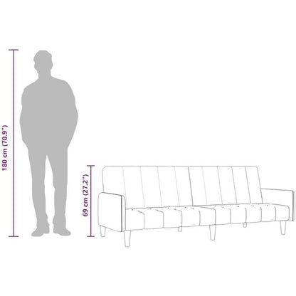 Klappbares Schlafsofa Blau Samt – 2-Sitzer Bettsofa für Wohnzimmer