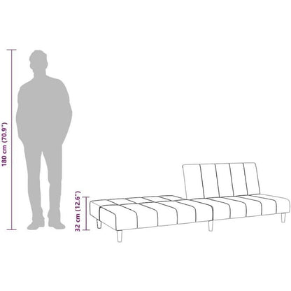 Schlafsofa 2-Sitzer, Hellgrün Samt, Bettcouch für Wohnungen