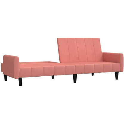 Klappbares Schlafsofa Rosa Samt – 2-Sitzer Bettsofa für Wohnzimmer