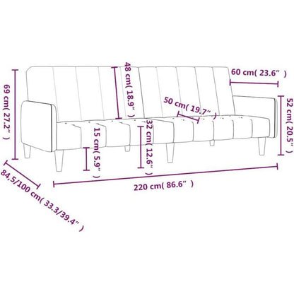 Schlafsofa 2-Sitzer Gelb Samt – Komfortables Bett für Wohnungen