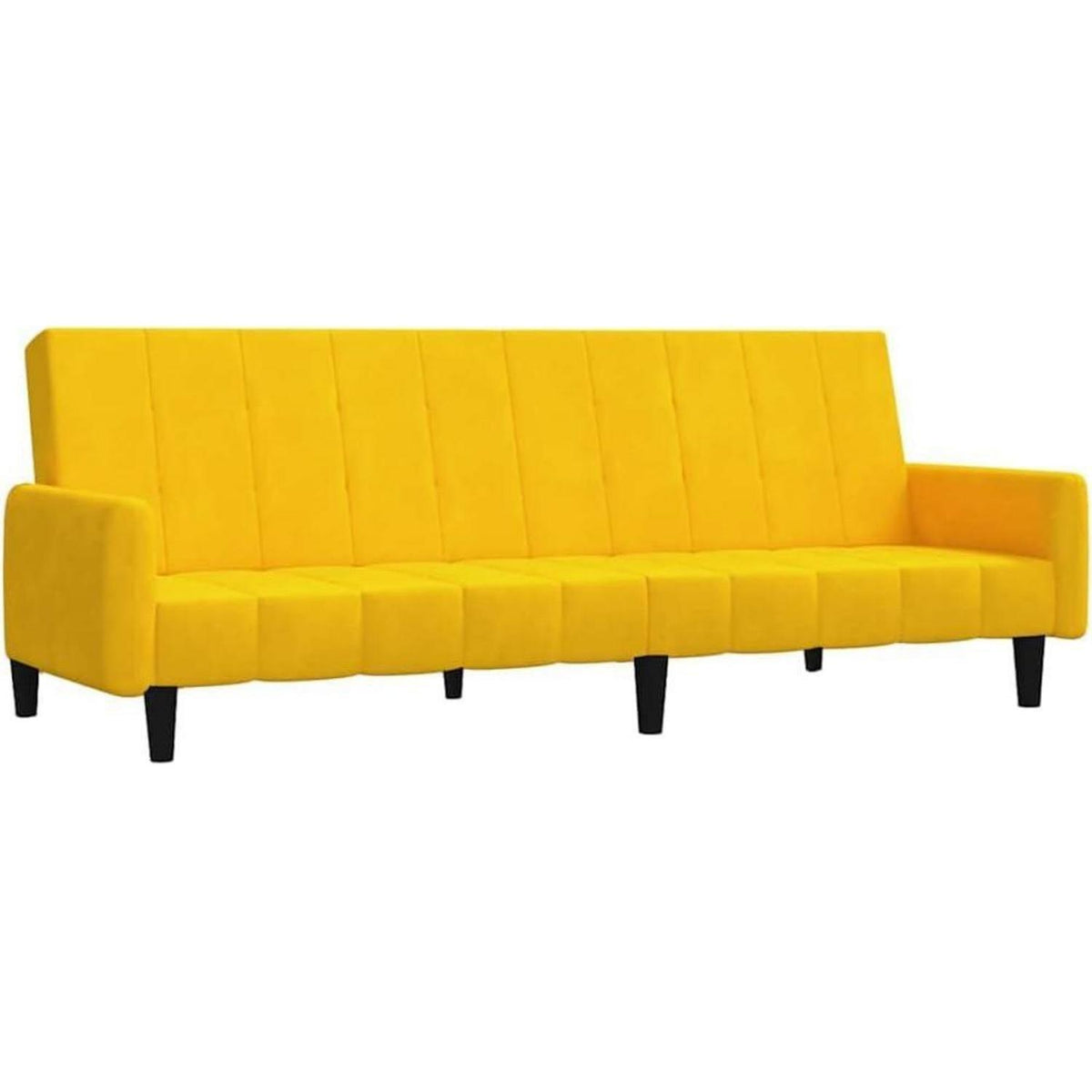 Schlafsofa 2-Sitzer Gelb Samt – Komfortables Bett für Wohnungen