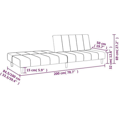 Klappbares Schlafsofa Gelb Samt – 2-Sitzer Couch mit Bettfunktion