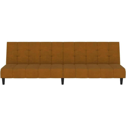 Trennbares Schlafsofa aus Samt – Braun, 2-Sitzer