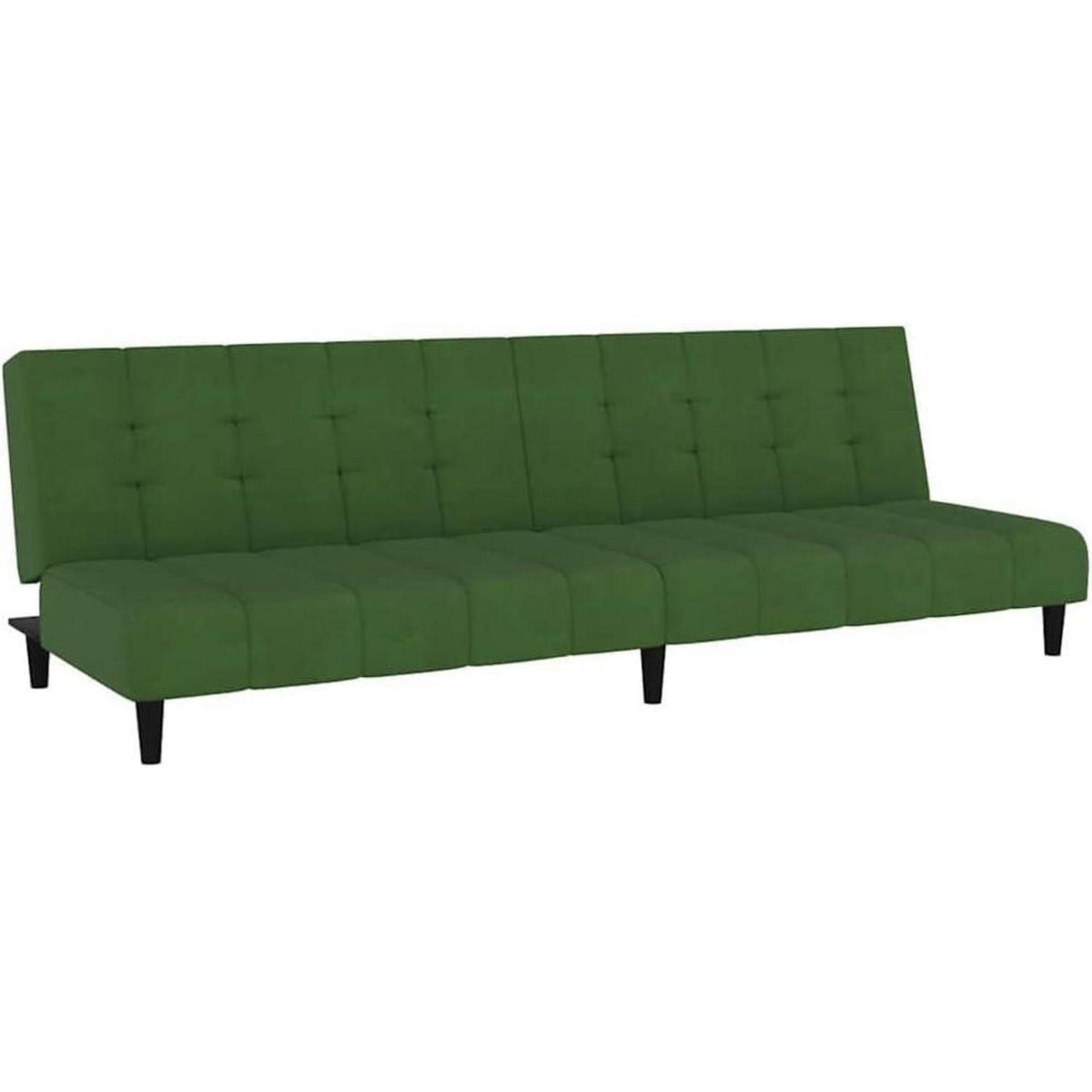 Schlafsessel Dunkelgrün Samt – 2-Sitzer Klappsofa mit Bettfunktion