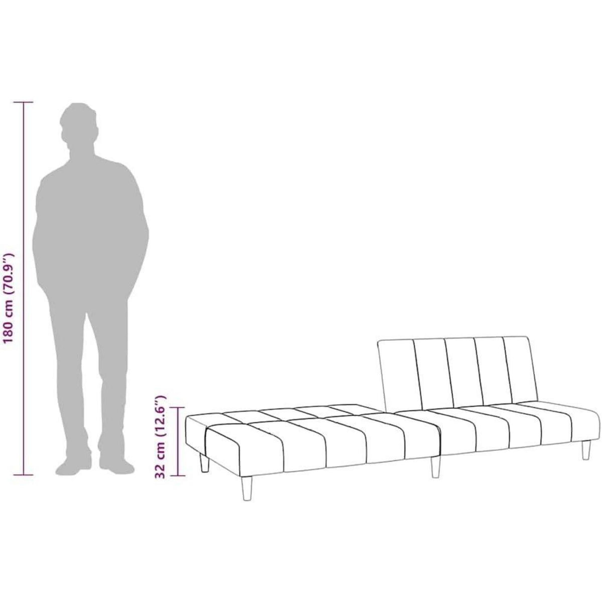 Schlafsessel Dunkelgrün Samt – 2-Sitzer Klappsofa mit Bettfunktion
