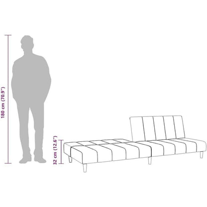 Schlafsessel Dunkelgrün Samt – 2-Sitzer Klappsofa mit Bettfunktion