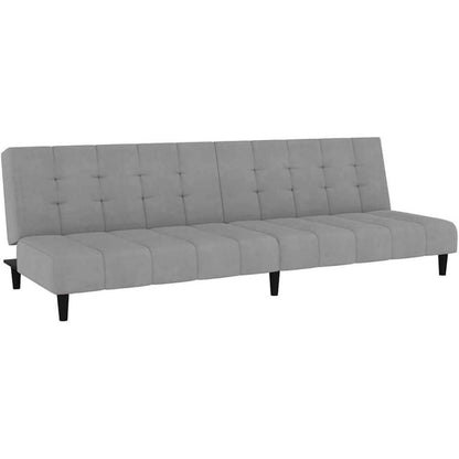 Schlafsofa 2-Sitzer, Hellgrau Samt, Bettcouch für Wohnungen