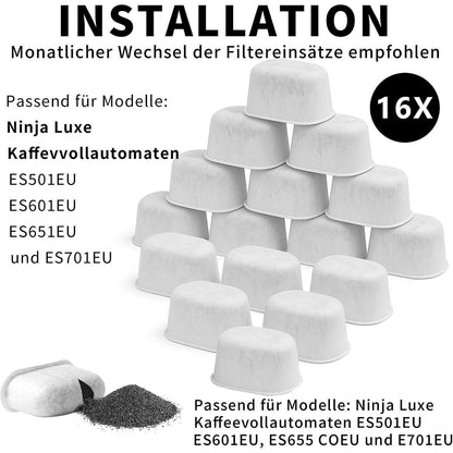 16x Wasserfilter für Ninja Kaffee – Aktivkohle Ersatz
