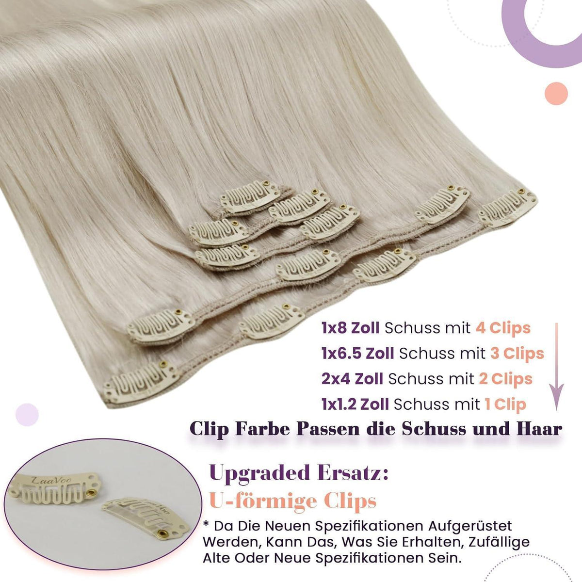 Echthaar Haarverlängerung Blond 50cm - 5er Set