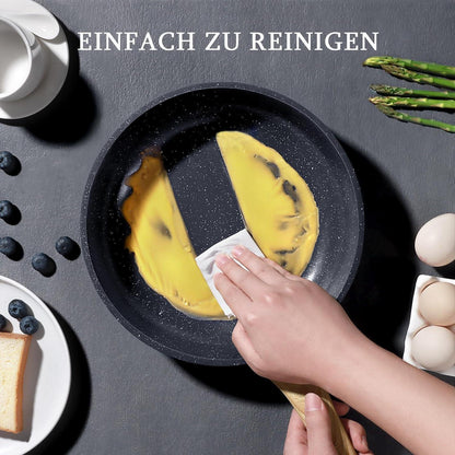 Granit Antihaft Bratpfanne Set 24/26/28cm Induktion