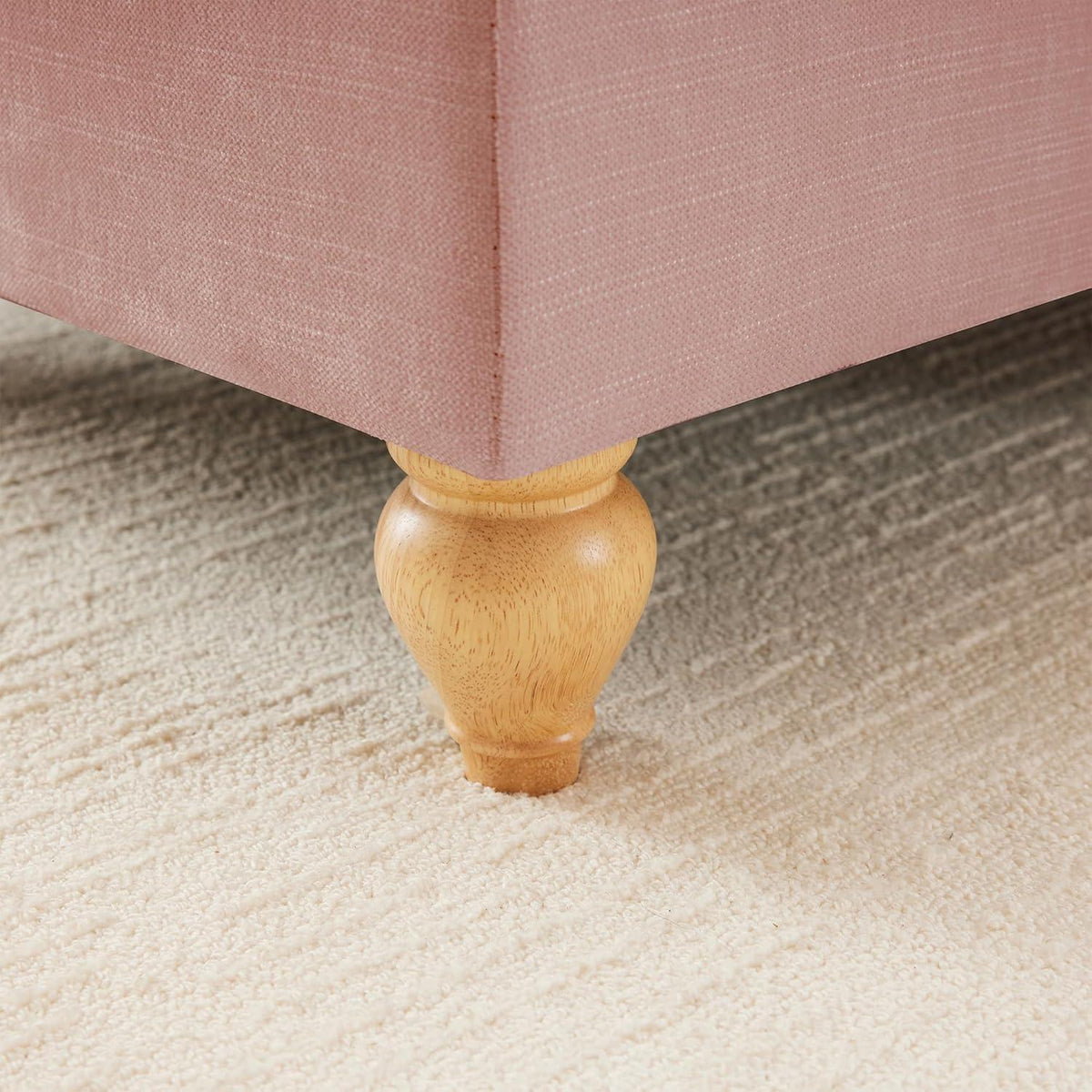 3-Sitzer Sofa Mittelalter-Modern Rosa mit Rüschenschürze & Kissen