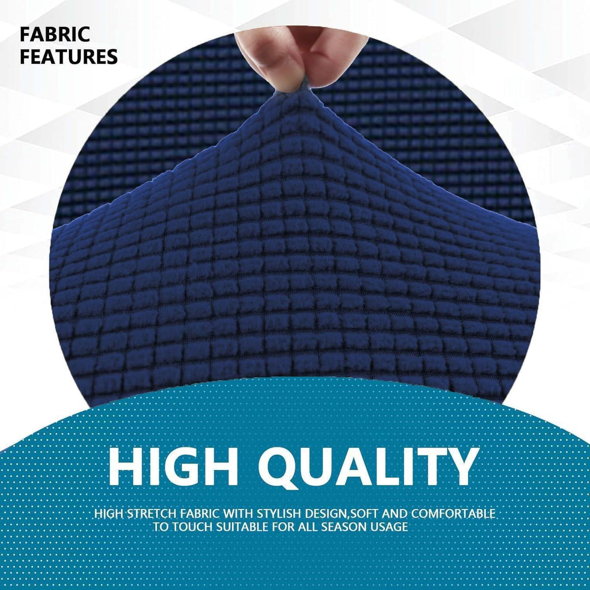 Stretch Sofaüberzug 1-Sitzer Dunkelblau (81-120cm)