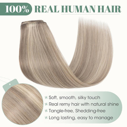 Echthaar Clip-in Extensions Blond Balayage 50cm