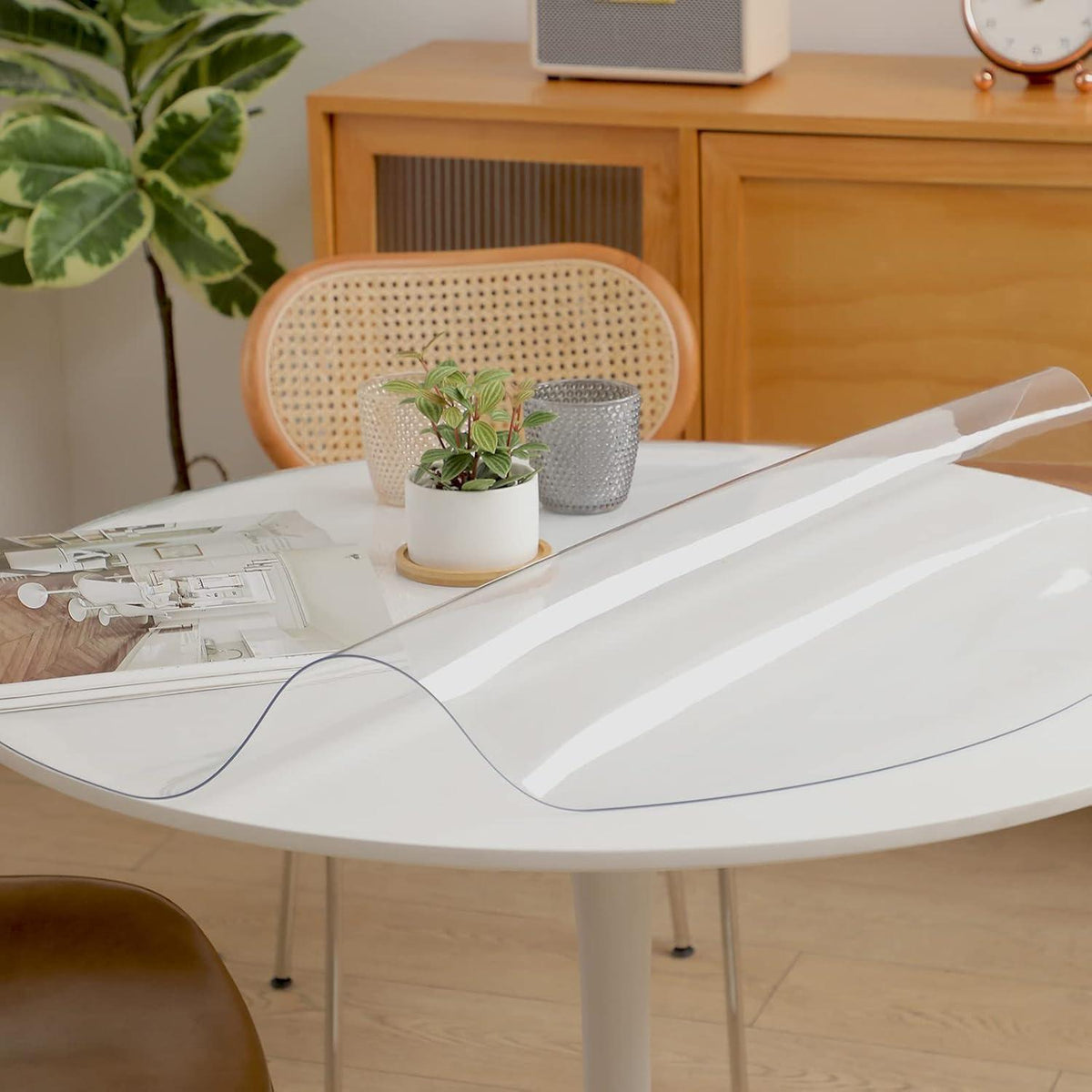 Runde Tischabdeckung Transparent 2mm – Schutz für Esstisch