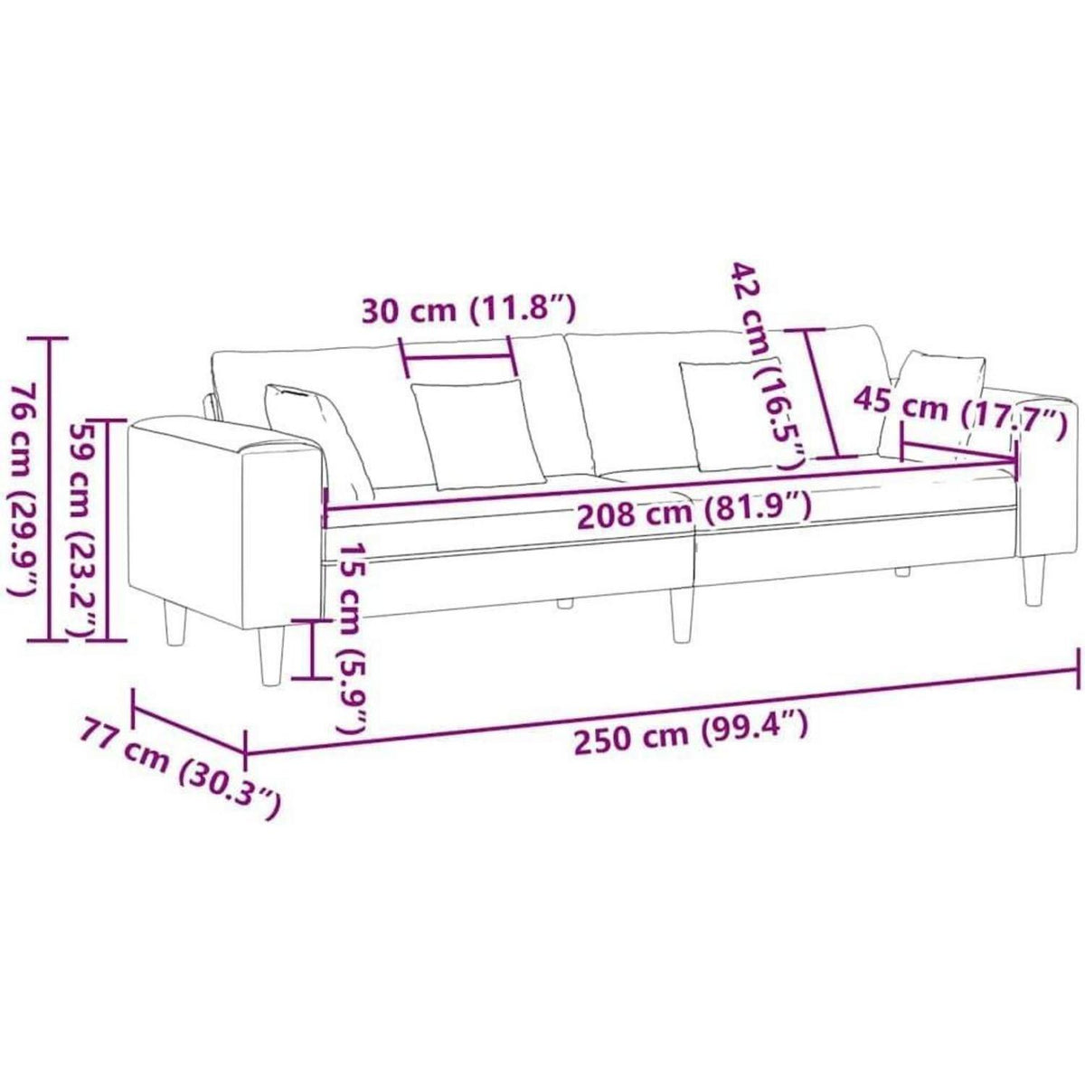 Ecksofa mit Schlaffunktion, Taupe, 250 cm Stoffsofa