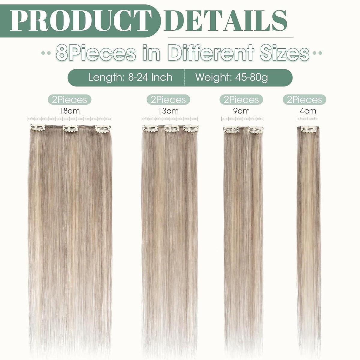 Echthaar Clip-in Blond 45cm Balayage Sandblond