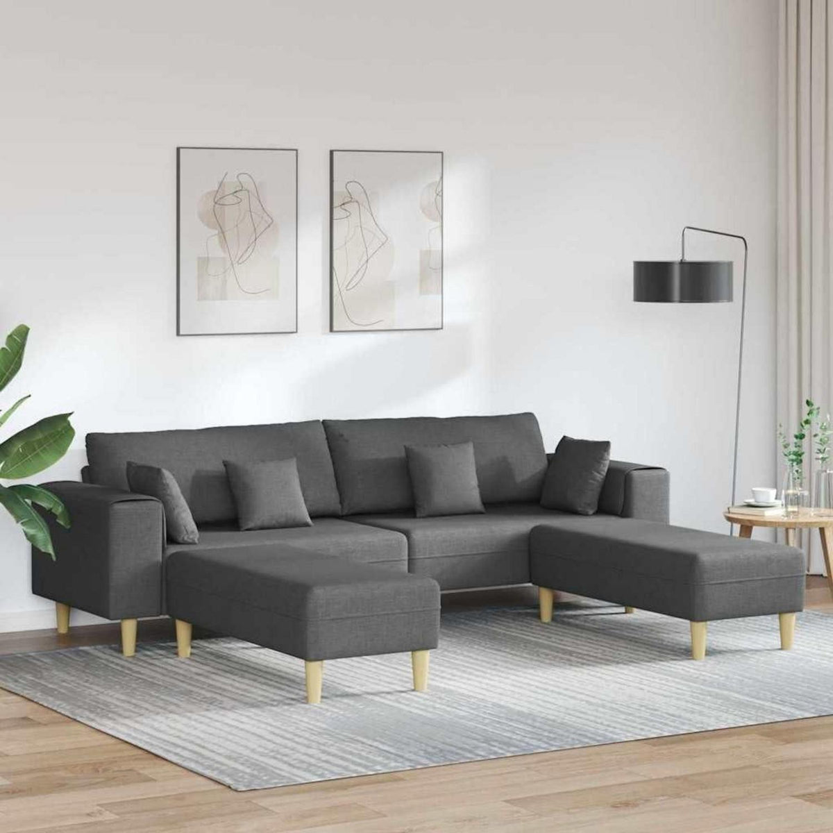 Ecksofa mit Schlaffunktion Dunkelgrau, 250x188 cm